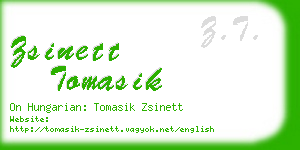 zsinett tomasik business card